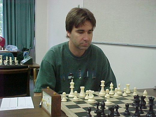 Luc in action playing chess